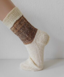 Alternative view of Handgestrickte Wollsocken Gr. 41 – Beige-Braun