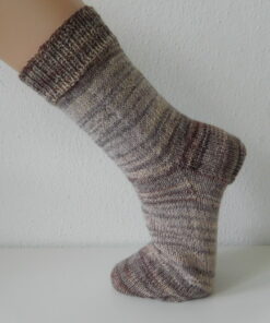 Handgestrickte Wollsocken Gr. 40 – Braun-im-Farbverlauf