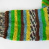 Handgestrickte Wollsocken Gr. 40 – Grün-Braun-Gelb-Blau gestreift – Bild 4