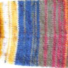Handgestrickte Wollsocken Gr. 42 – Dunkelblau-mit-Streifenmuster-im-Bein – Bild 4