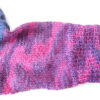 Handgestrickte Wollsocken Gr. 41 - Dunkelblau Lila mit Muster im Bein – Bild 4