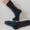 Handgestrickte Wollsocken Gr. 42 – Grau-mit-Muster-im-Bein (Kopie) – Bild 2