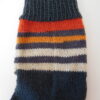 Handgestrickte Wollsocken Gr. 44 – Grau mit Streifenmuster im Bein – Bild 6