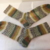 Handgestrickte Wollsocken Gr. 44-grün-gestreift – Bild 3