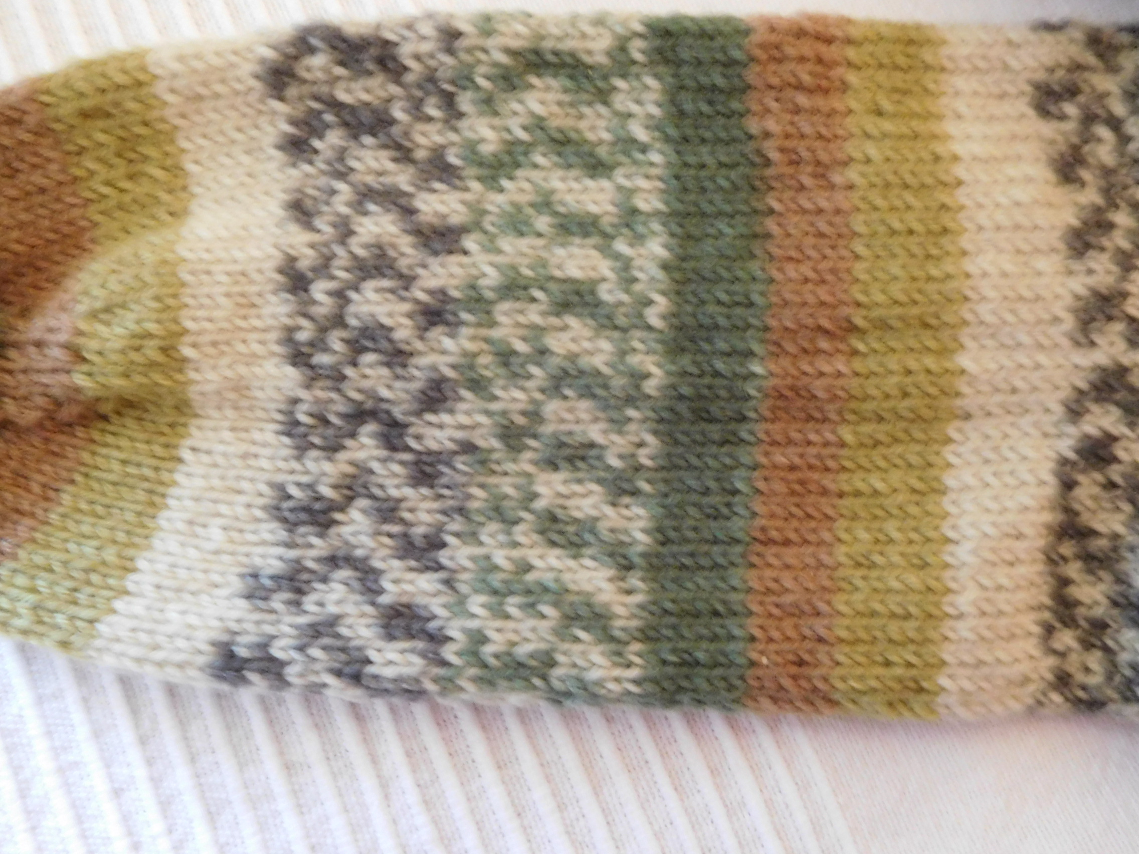 Handgestrickte Wollsocken Gr. 44-grün-gestreift – Bild 4