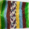 Handgestrickte Wollsocken Gr. 36 – Hellgrün mit Steifenmuster im Bein – Bild 6