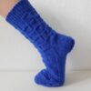 Handgestrickte Wollsocken Gr. 43 – Royal-Blau-uni