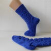 Handgestrickte Wollsocken Gr. 43 – Royal-Blau-uni – Bild 2