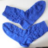 Handgestrickte Wollsocken Gr. 43 – Royal-Blau-uni – Bild 3