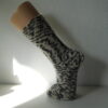 Handgestrickte Wollsocken Gr. 43-Zebradesign-schwarz-weiß