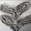 Handgestrickte Wollsocken Gr. 43-Zebradesign-schwarz-weiß – Bild 3